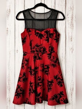 Trixxi Sleeveless Floral Dress Romantic Goth Coquette Dress